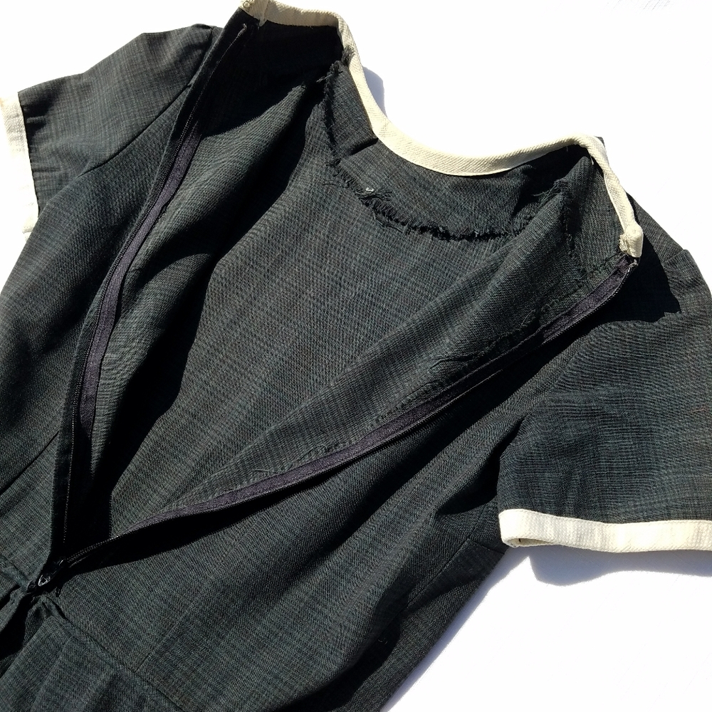 VTG 50's Handmade Dress Black Ringer Pinup - Picture 9 of 14